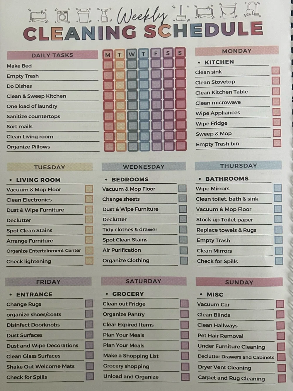 Autism/ADHD Cleaning Planner
